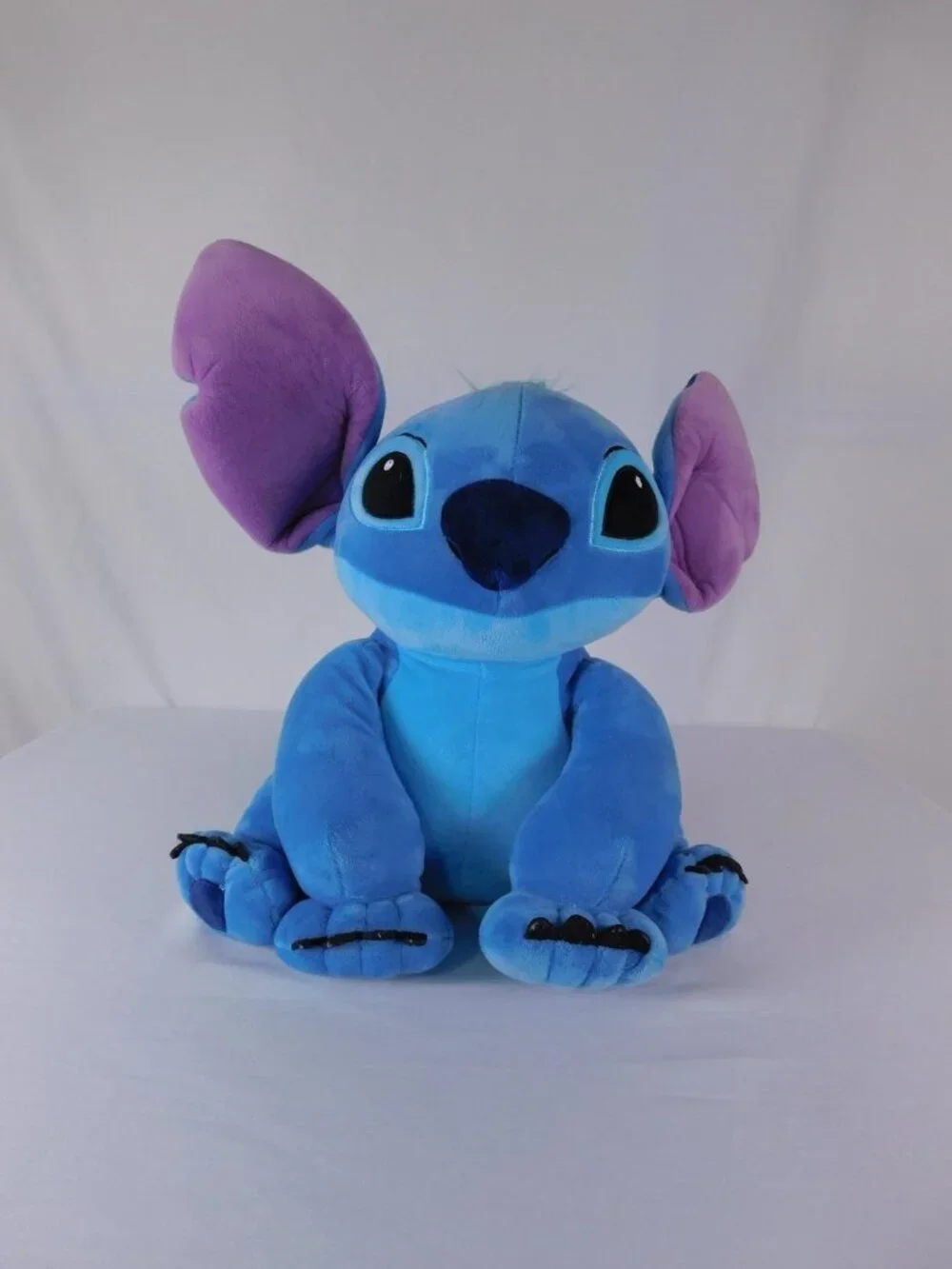 Disney Stitch Blue Plush Stuffed Toy Medium Purple Ears Sitting Jay Franco